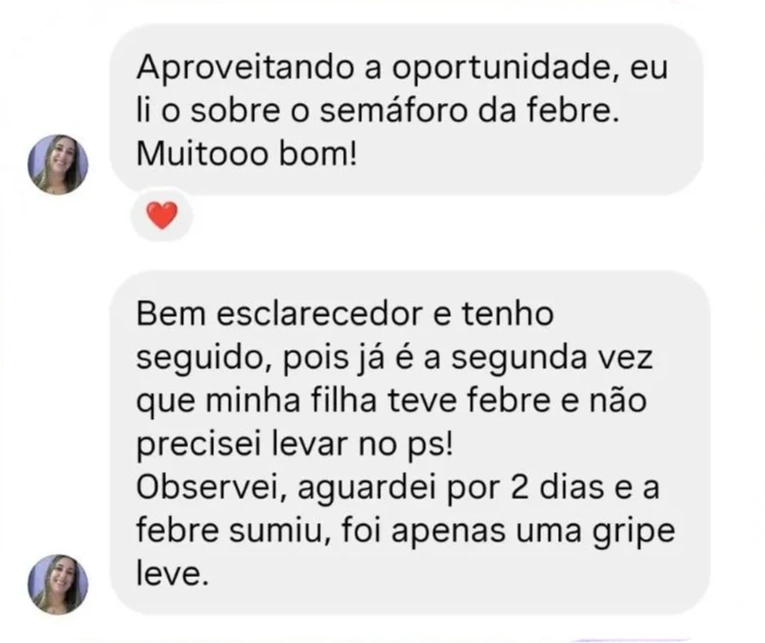 Depoimento real: mãe elogia o Semáforo da Febre e não precisou ir ao pronto-socorro